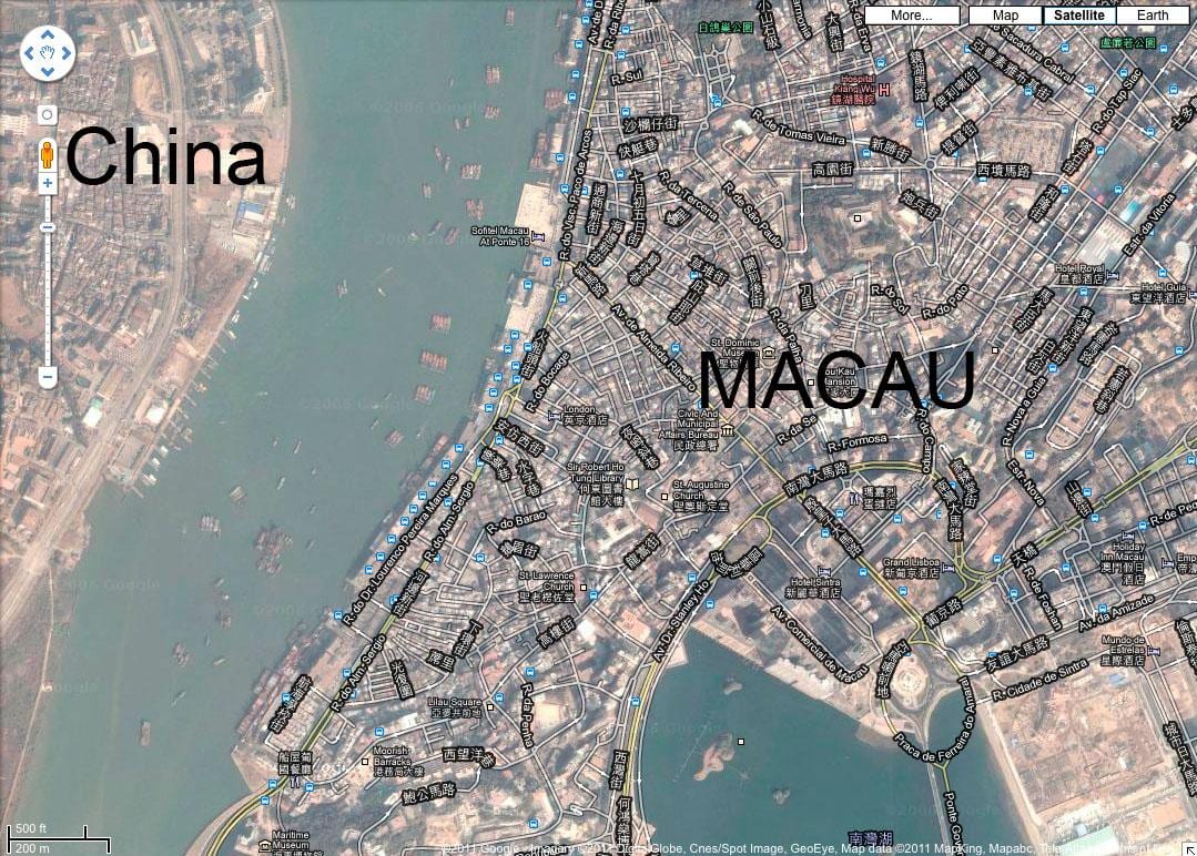 карта Сан-мала Макао