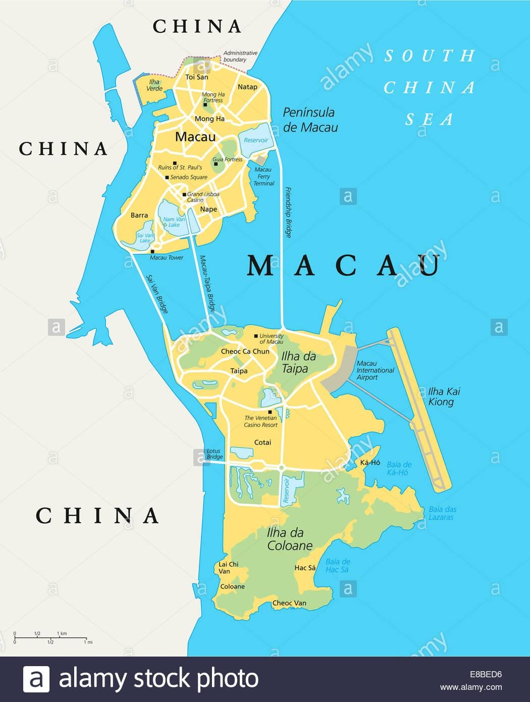 Макао Кітай карта